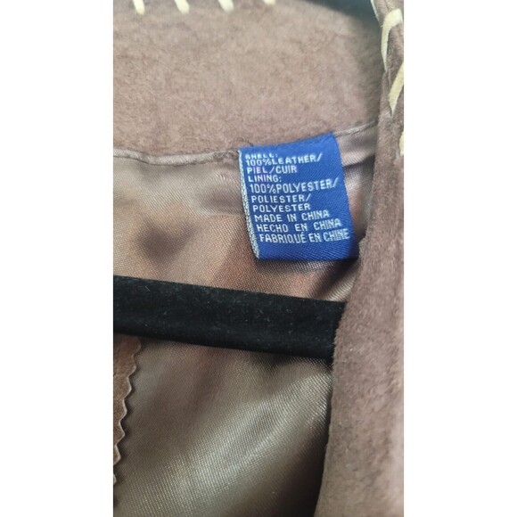 Roper NWT Leather Brown Jacket Embroidered Embellished Coats Open Size L - Picture 7 of 8